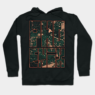 Phoenix, Arizona, USA City Map Typography - Bohemian Hoodie